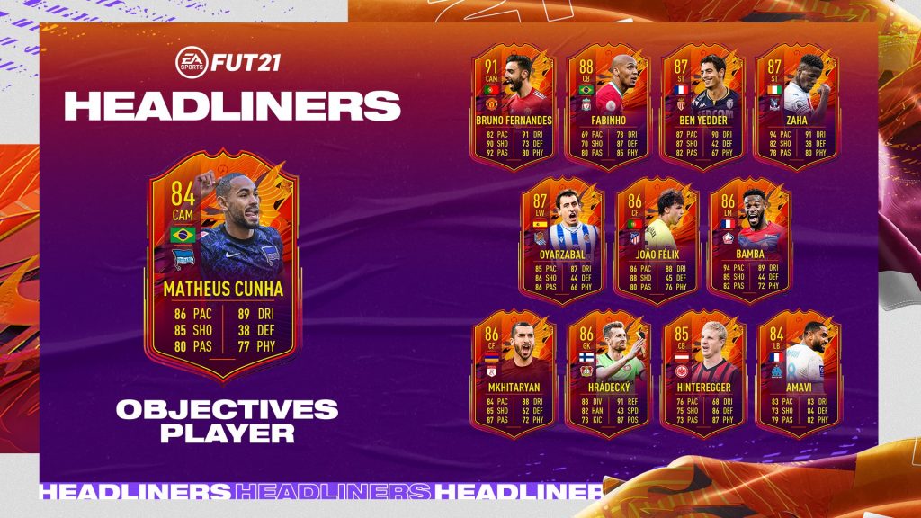 fut 21 recuperer cunha headliners mini