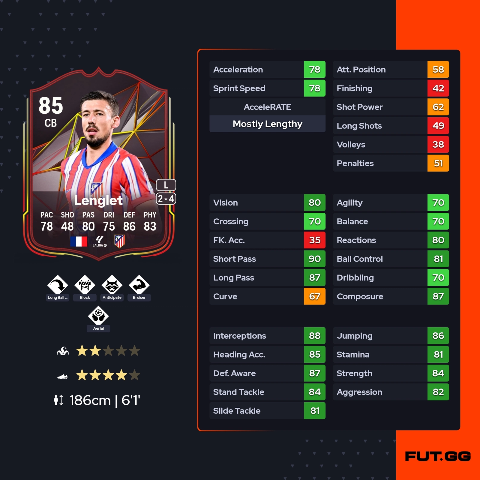 fc 25 clement lenglet stats