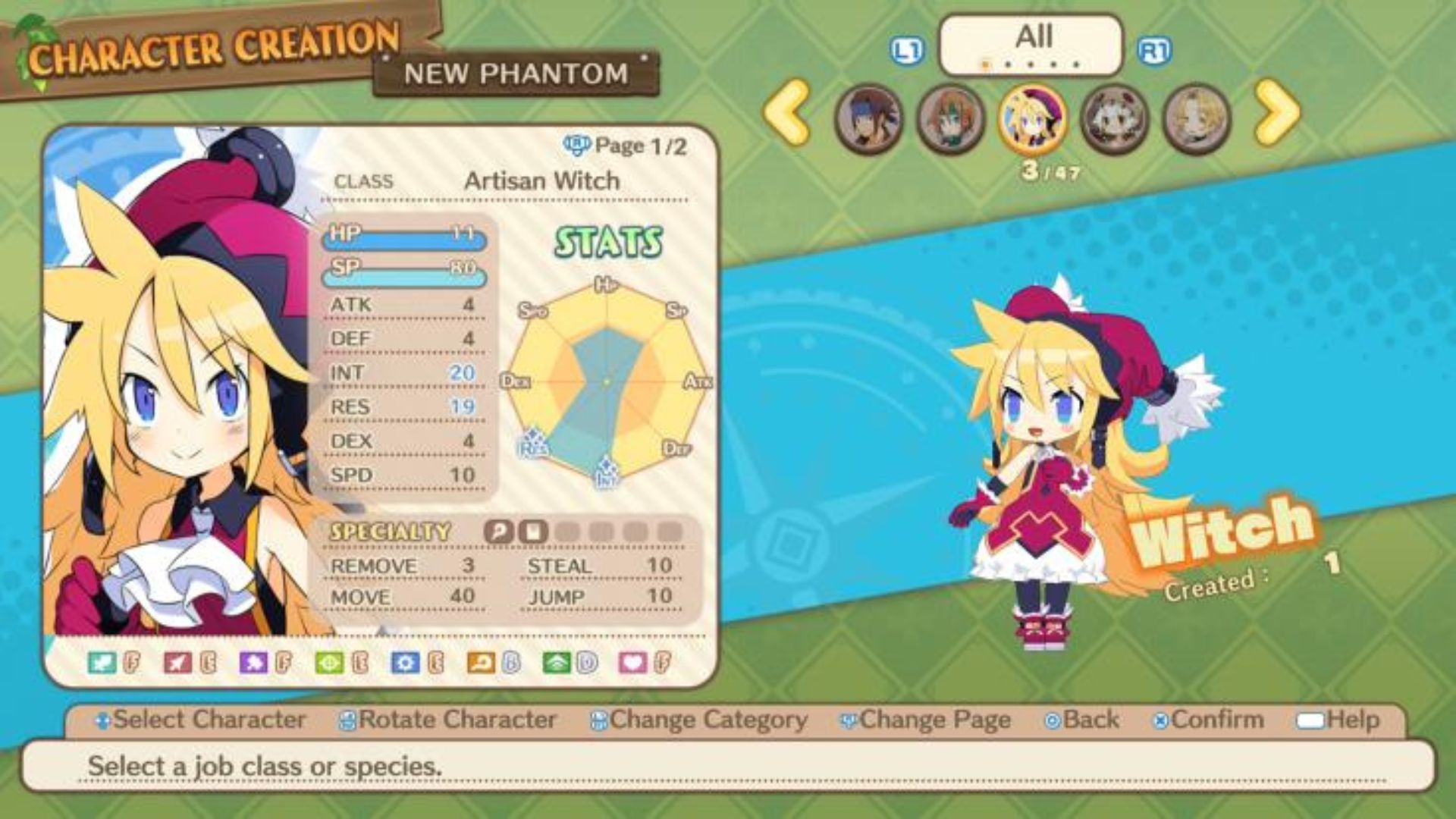 Phantom Brave : The Lost Hero - Personnalisation