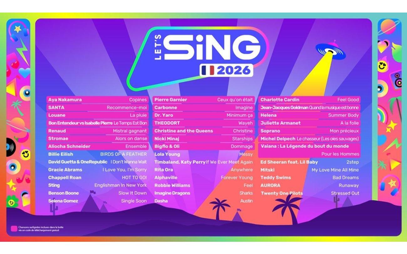 song list sing 2026