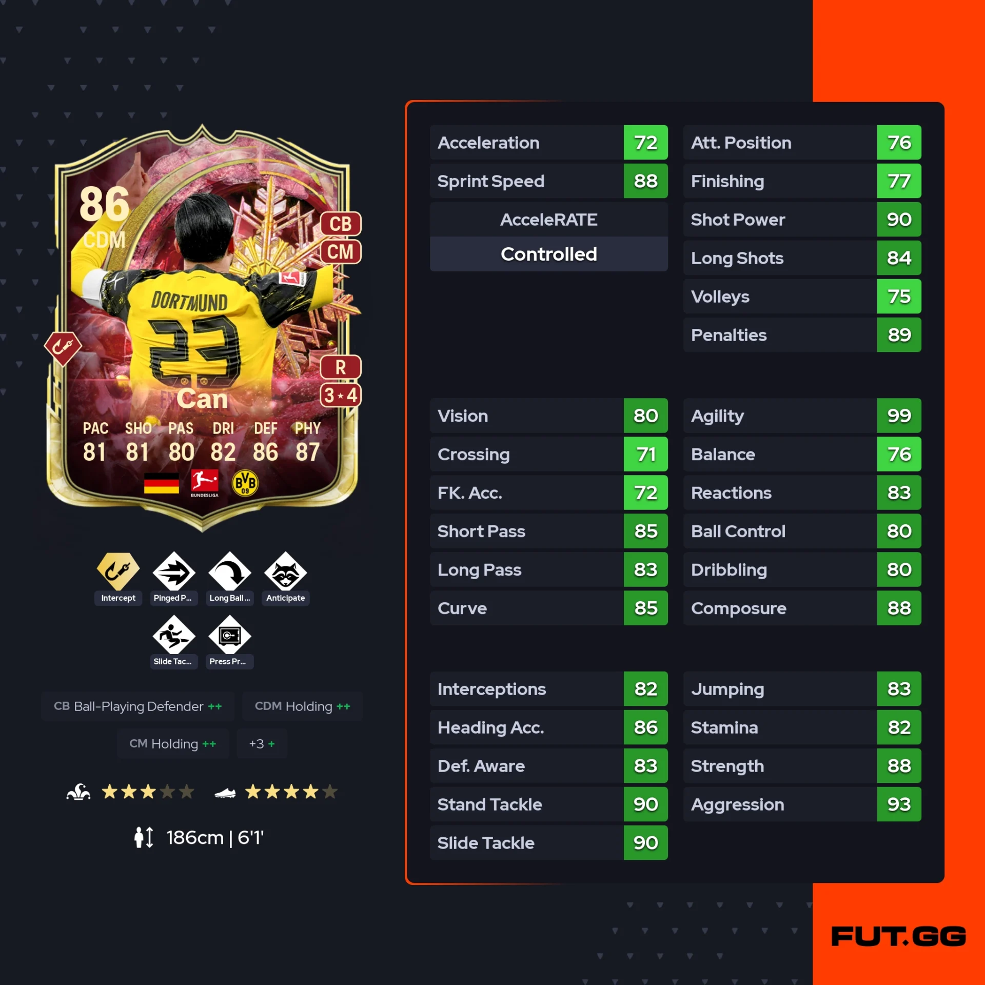 fc 26 solution dce de Emre Can stats