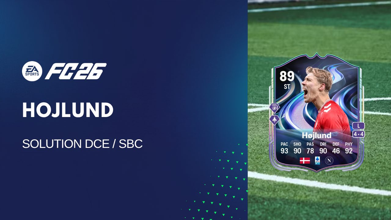 Solution DCE de Rasmus Højlund sur FC 26